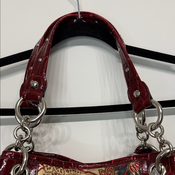 KATHY Women’s Van Zeeland Red Floral Shoulder Purse Y2K Handbag Vintage - Picture 3 of 11